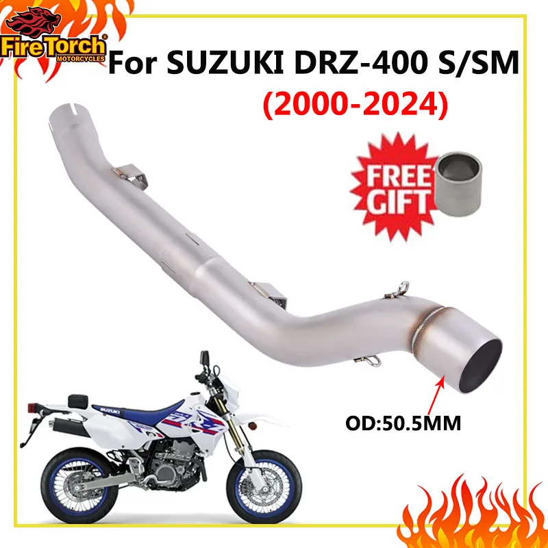 Für SUZUKI DR-Z400 DRZ400 DRZ-400 DR Z400 SM S E 2000 - 2023 2024 Motorrad Auspuff Modifikation 51MM Schalldämpfer Mittelrohr