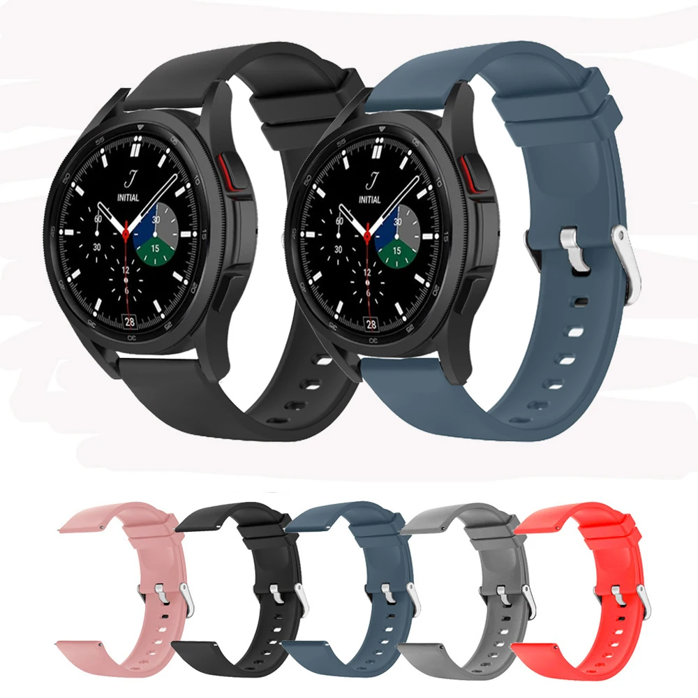 

Sport 20mm Strap For Samsung Galaxy Watch 4 40mm 44mm/4 Classic 46mm 42mm Soft Silicone Bracelet SmartWatchReplacement Band