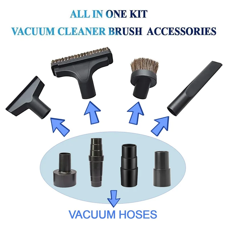 Universal Vacuum Hose Adapter Kit From 1 1/2 Inch To 1 1/4 Inch From 1 3/8 Inch To 1 1/4 Inch Dust Hose Port Adapter