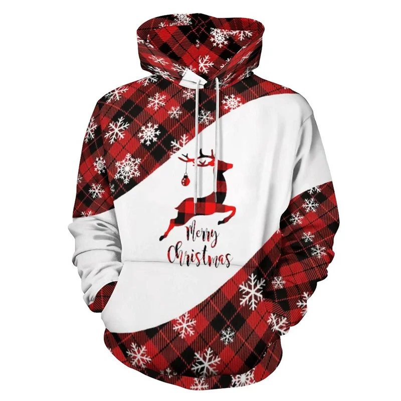 

Merry Christmas Graphic Man Sweatshirts Funny Xmas Ornament Tree Snowflake 3D Printed Hoodies For Men Clothes Y2k mens clothing