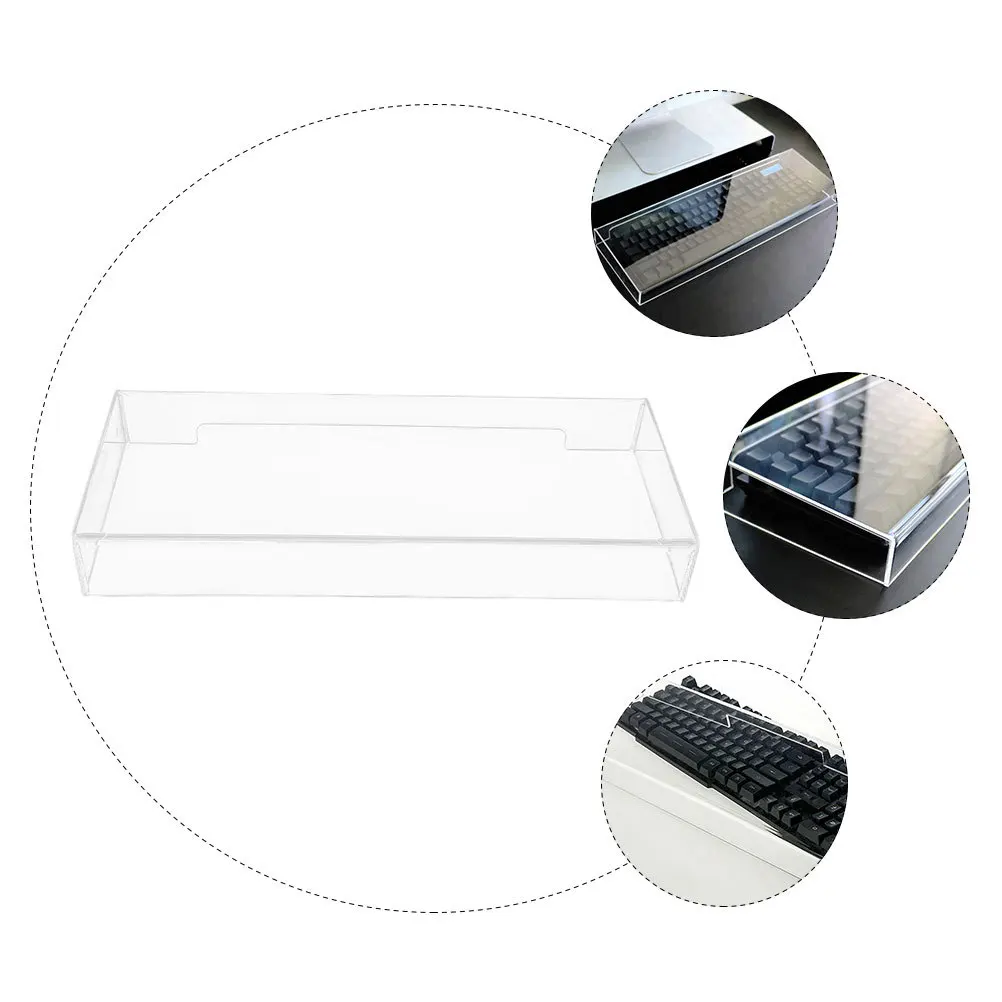 

Clear Acrylic Keyboard Cover 1 Piece Anti-Dust Water-Proof Protector for Desktop Keyboards Washable Transparent Keyboard Case