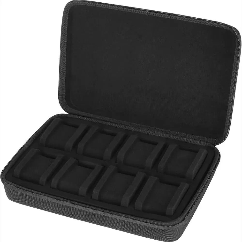 Portable 6/8/10/12/15 Slots Watch Box EVA Shockproof Watch Display Holder Hard Drop-resistant Watch Storage Box Home Use