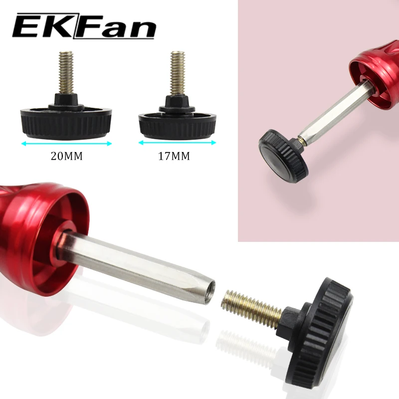 EKfan 105mm Kohlefaser-Griff für Dai Hexagon Schaftverschluss-Spinnrolle mit doppeltem Aluminiumlegierungs-Knopf für Angelrollen – Detail 4