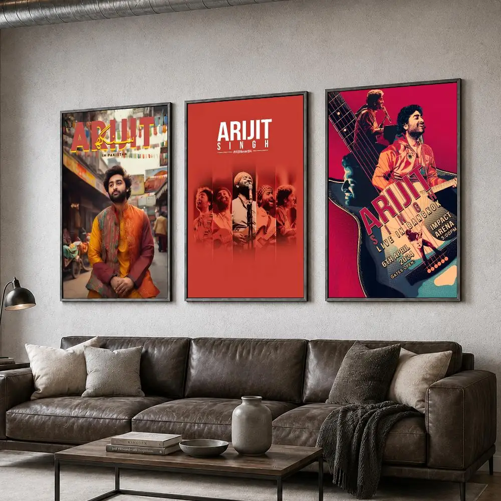 Music Arijit Singh Bollywood Poster  PP Self Adhesive Home Garage Dorm Bar Wall Decor Aesthetic Retro Gift
