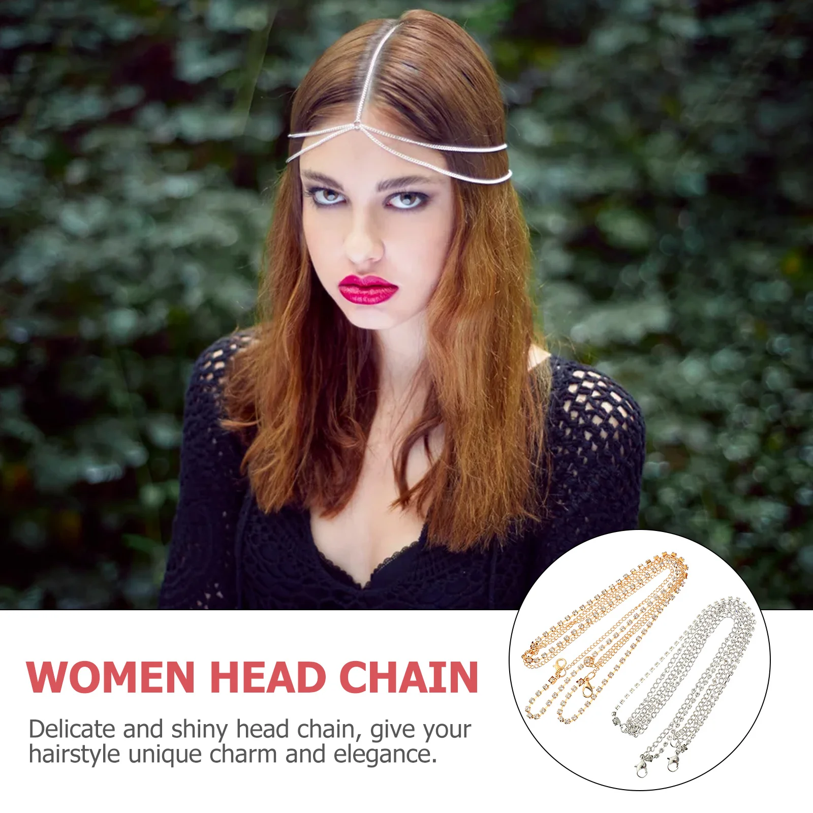 

4Pcs Alloy Tassel Head Chains Women Bridal Wedding Hair Jewelry Rhinestone Headpiece Proms Christmas Head Chain