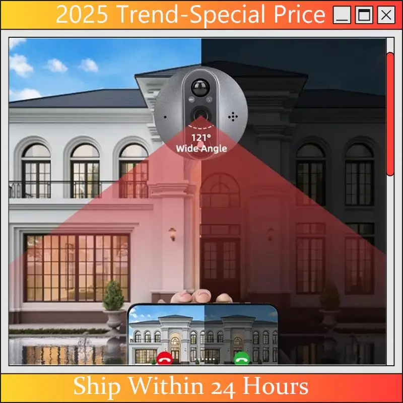 

CHYY Top Tuya Digital Door Peephole Smart Home 1080P 120° Wide View Angle Doorbell Camera Wifi IR Night Vision Viewer Door Bell