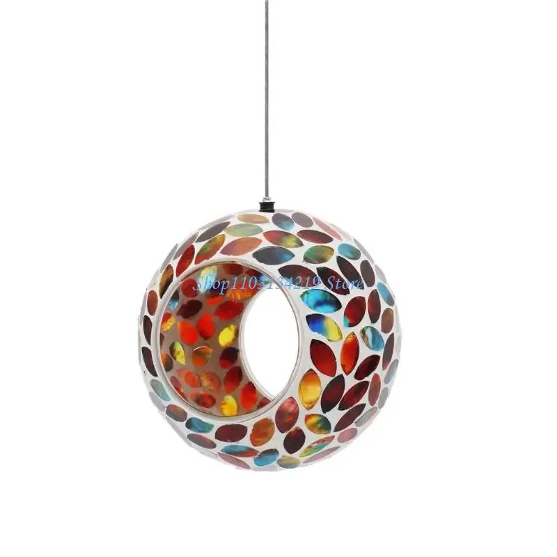 N5KC Glass Wild Bird Observation Feeder for Hummingbirds Outdoor Hanging Holder