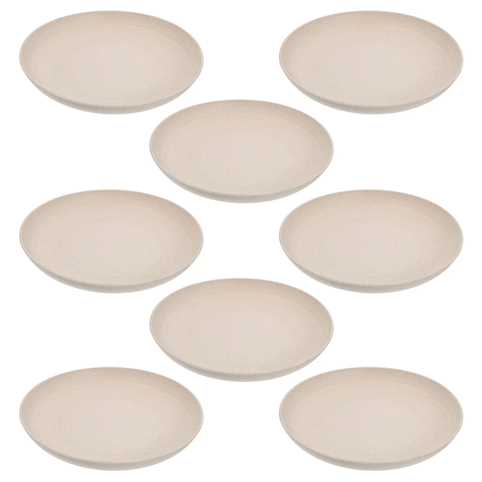 

8pcs Wheat Straw Plates Unbreakable Reusable Dinner Plate Set For Kitchen Camping Picnic Salad Fruit Serving Tray Plastic Food