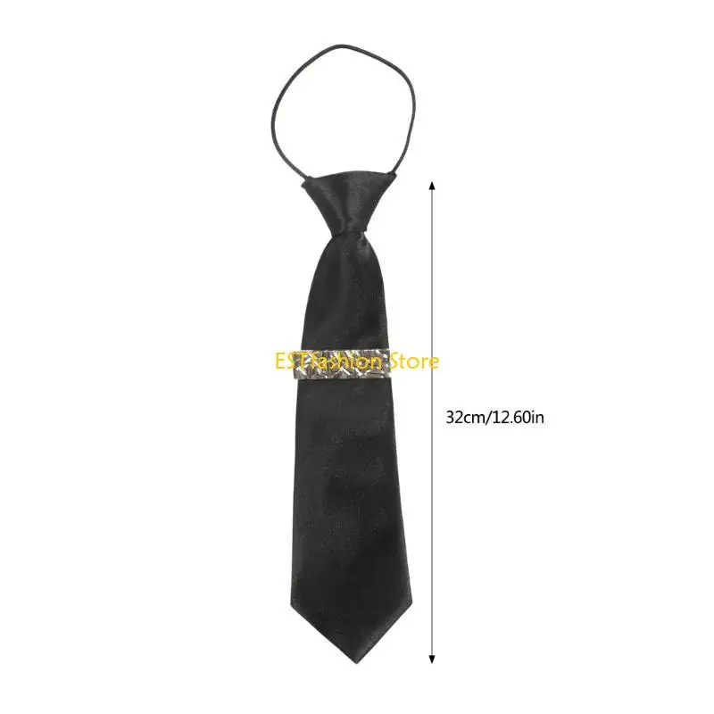 y5gc student pre inied inies inies preepy look butterfly pin metal chain dark tie tie cravat intage vintage explication