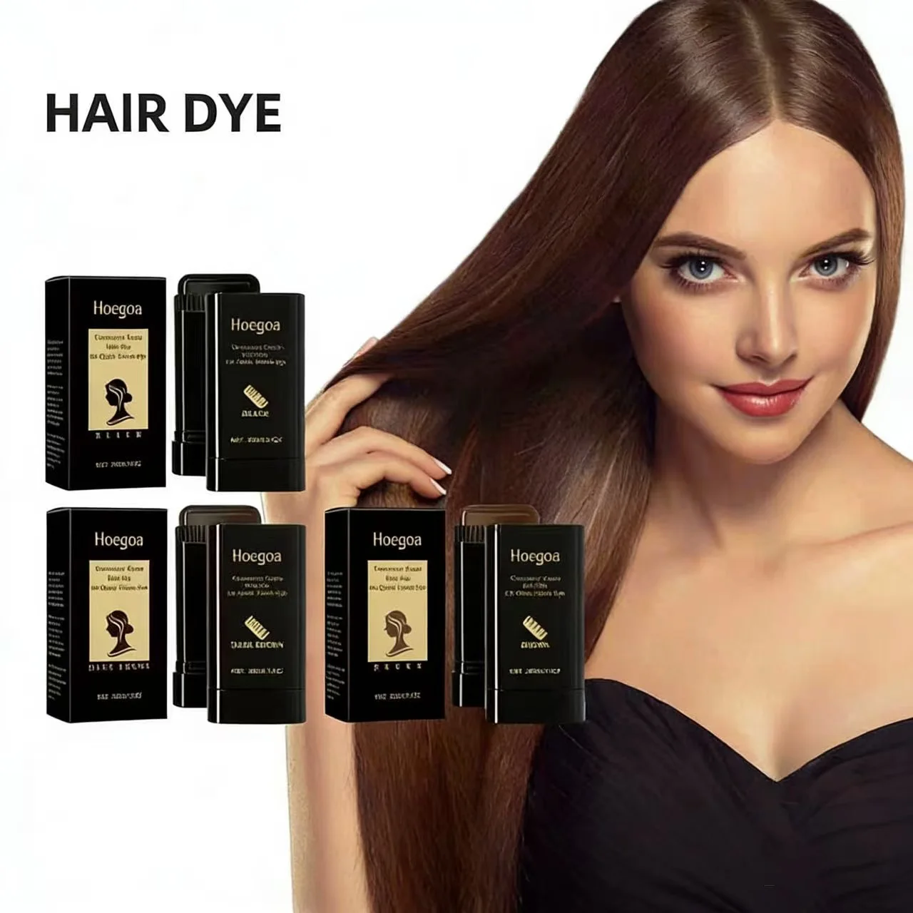 

Hoegoa Hair Dye Comb Portable Temporary Root Touch-Up Instant Gray Coverage for Travel One-Step Hair Color Pen for Women & Men