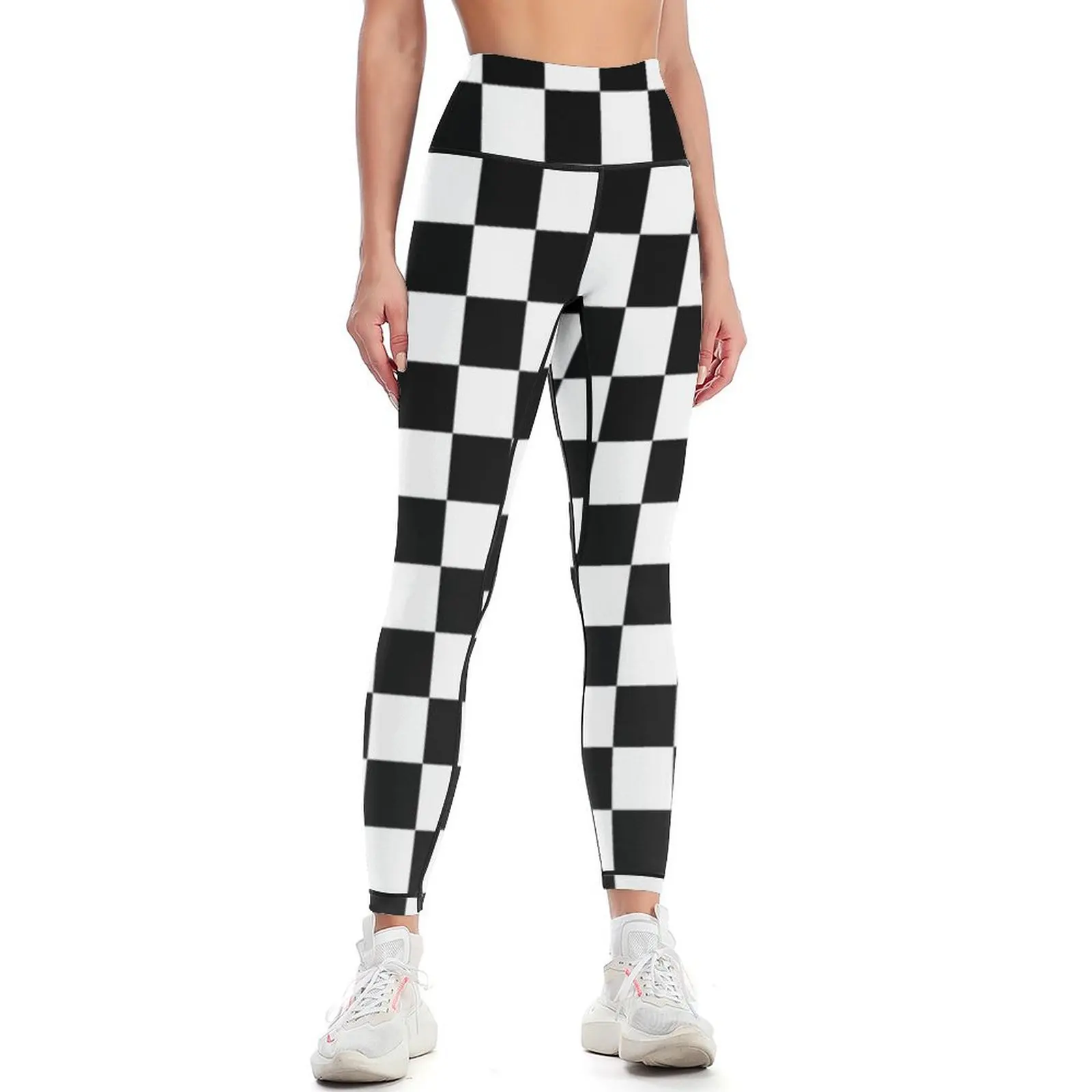 Black And White Checkerboard Pattern Leggings Women's tights fitness set gym Womens Leggings