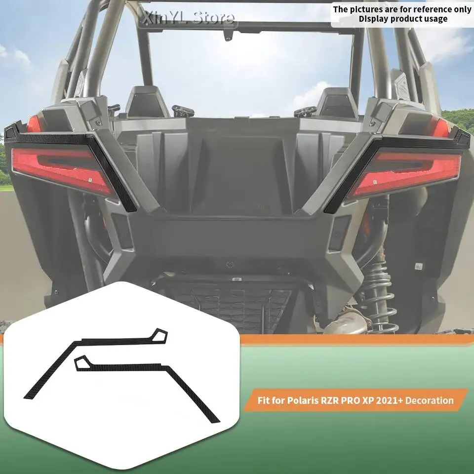 UTV Carbon Fiber Tail Light Decoration Panel Trim Sticker for Polaris RZR PRO XP Ultimate 2021 Up Accessories