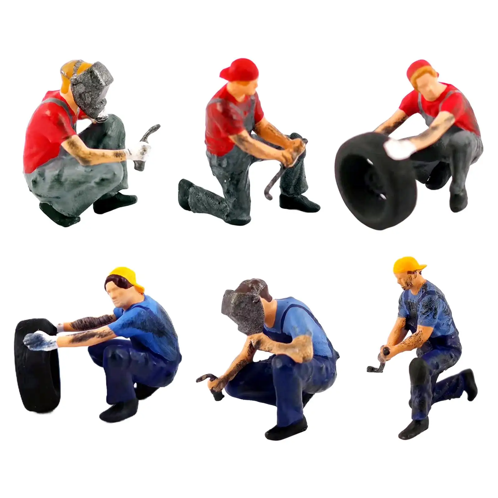 

Hand Painted 1/64 Painted People Figures Garage Scenes for Buliding Decor