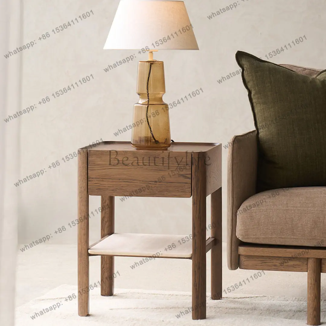

Narrow bedside table North American solid wood edge table Simple living room small coffee table