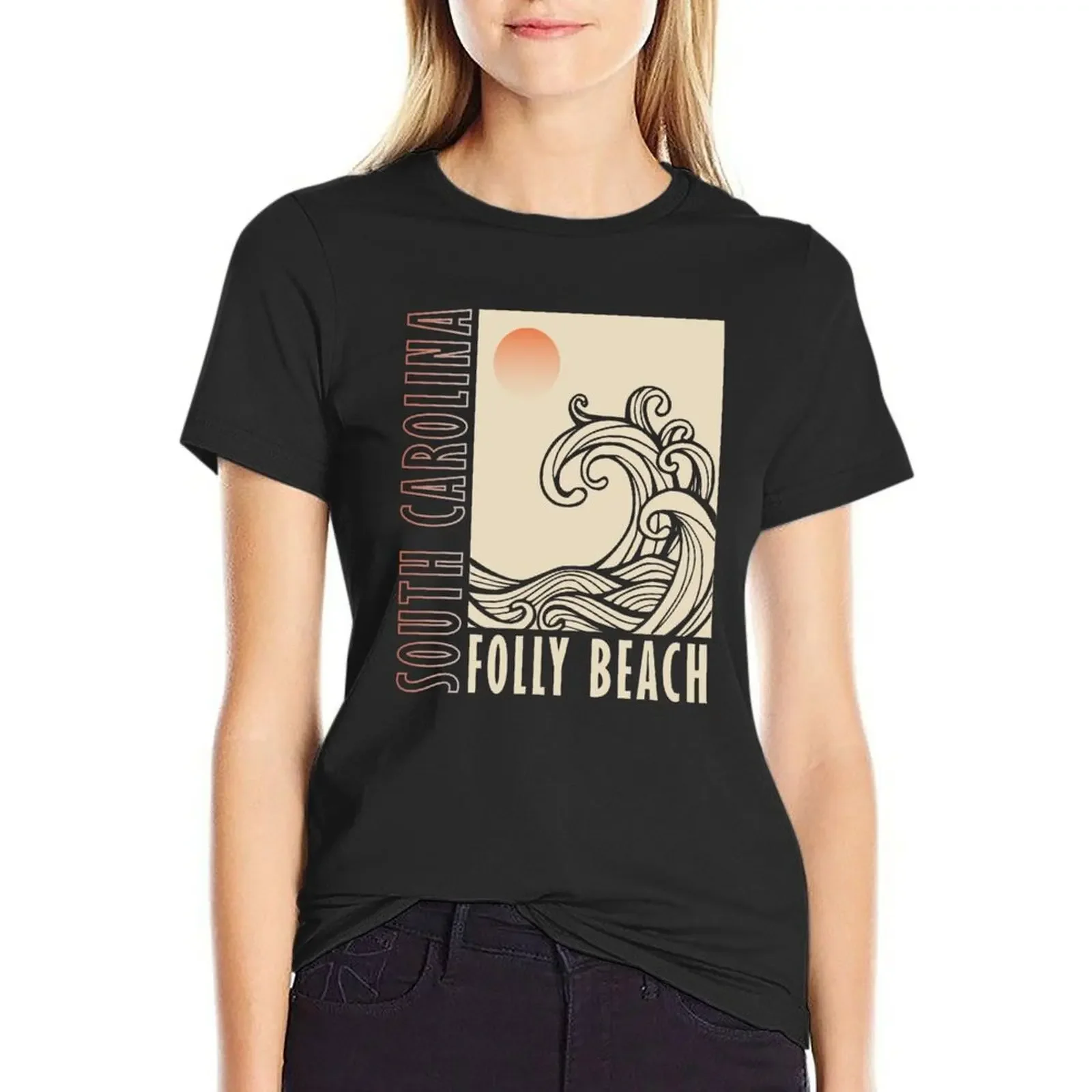 Folly Beach South Carolina T-Shirt aesthetic clothes funny western t shirts for Women