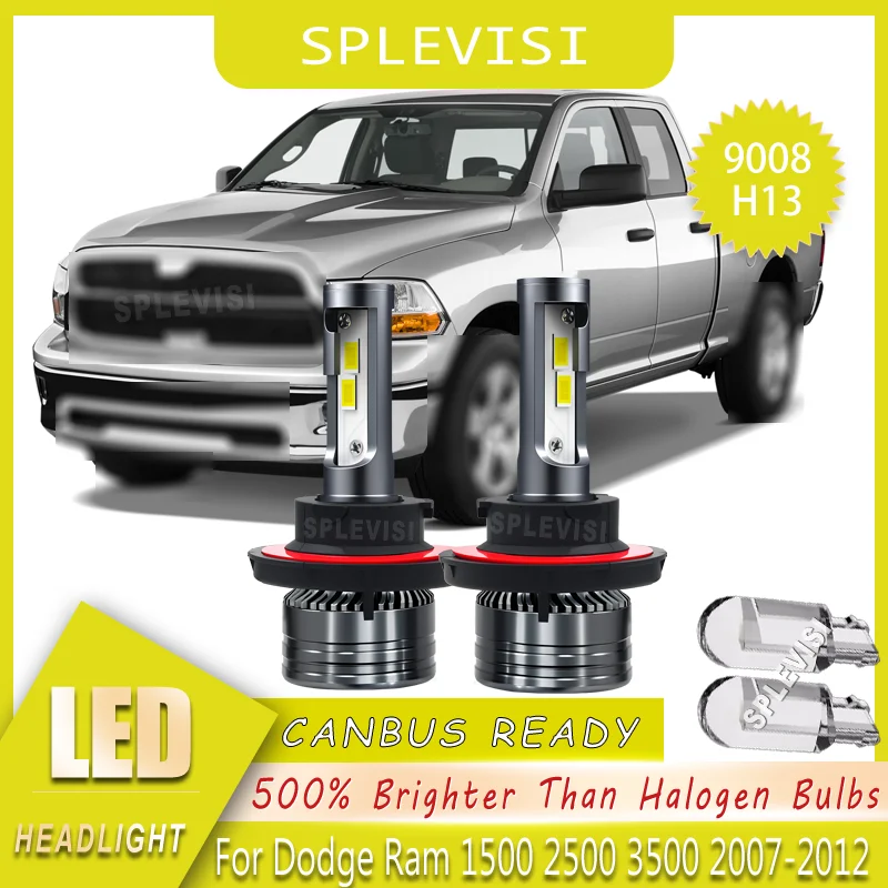 

Quick-Install Weatherproof & Shockproof Build 9008 LED Headlight For Dodge Ram 1500 2500 3500 2007 2008 2009 2010 2011 2012