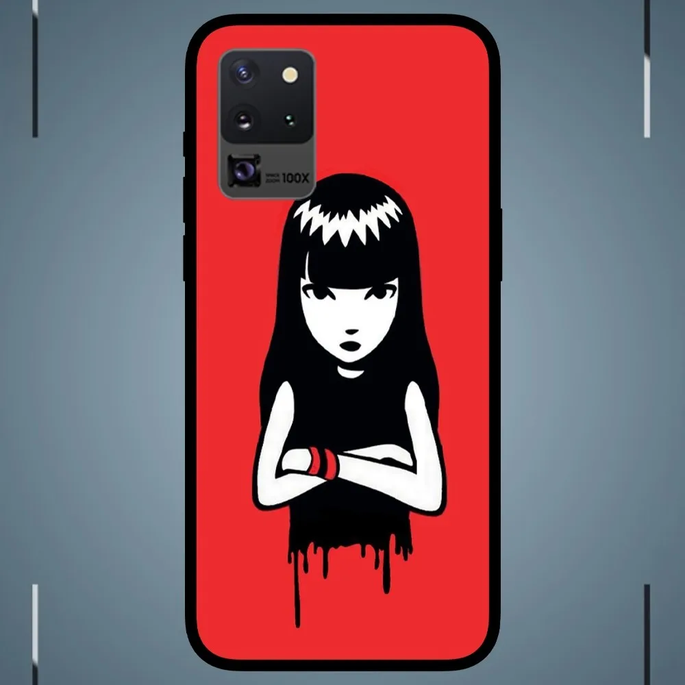 Comics Emily the Strange  Phone Case For Samsung Galaxy S24 S23 S22 S21 S20 FE Note9 10 Plus Ultra Lite 5G Black Phone Case