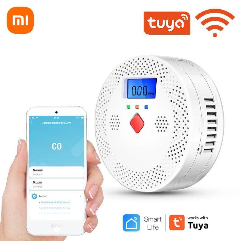 Xiaomi-alarma de humo Tuya WiFi, protección contra incendios, Detector de humo, combinación de Casa de humo, sistema de seguridad para el hogar,