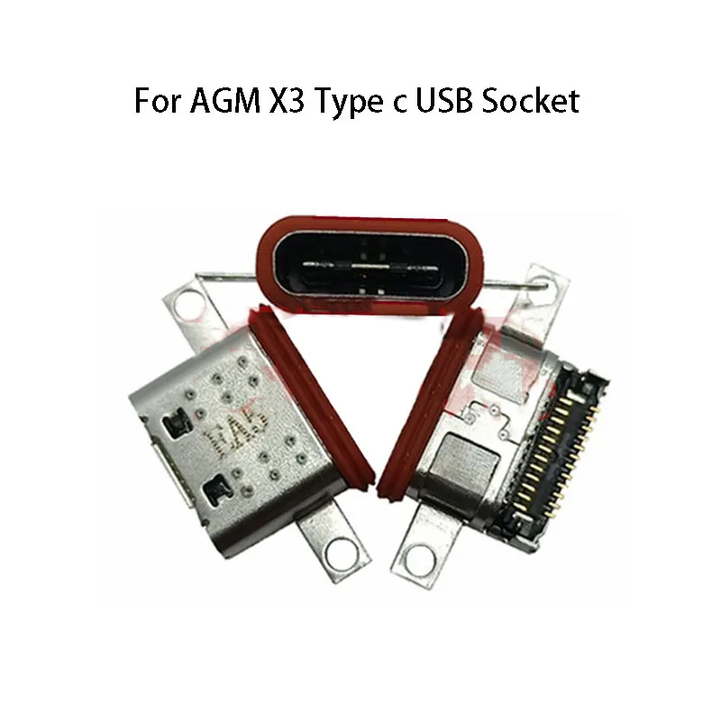 1PC USB Jack Socket Connector For AGM X3 Phone USB Charging Port Waterproof Built-in Interface TYPE-C Tail Plug