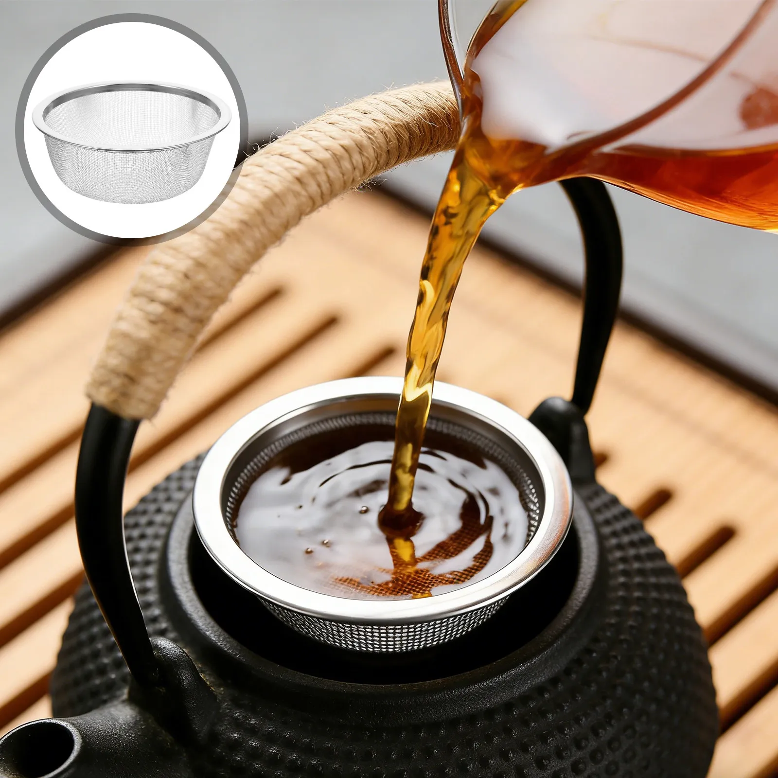 6Pcs Stainless Steel Tea Infuser Strainers Teapot Filter Mesh Basket Large Capacity Ultra-Fine Straining for Green Black Herbal