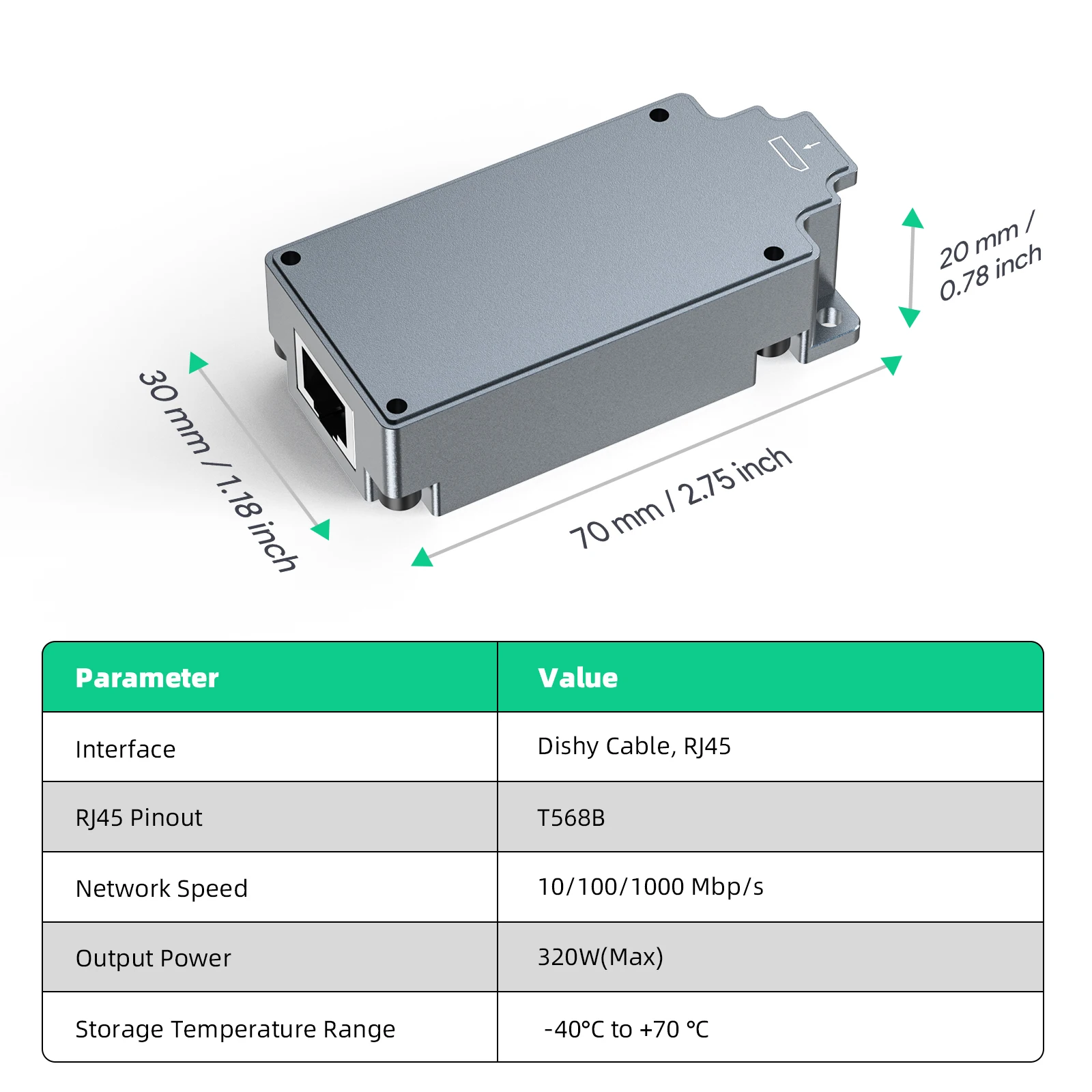 EDUP SK0116-HP 350W PoE Injector for Starlink High Performance Flat With Starlink Cable Gigabit PoE Power Adapter