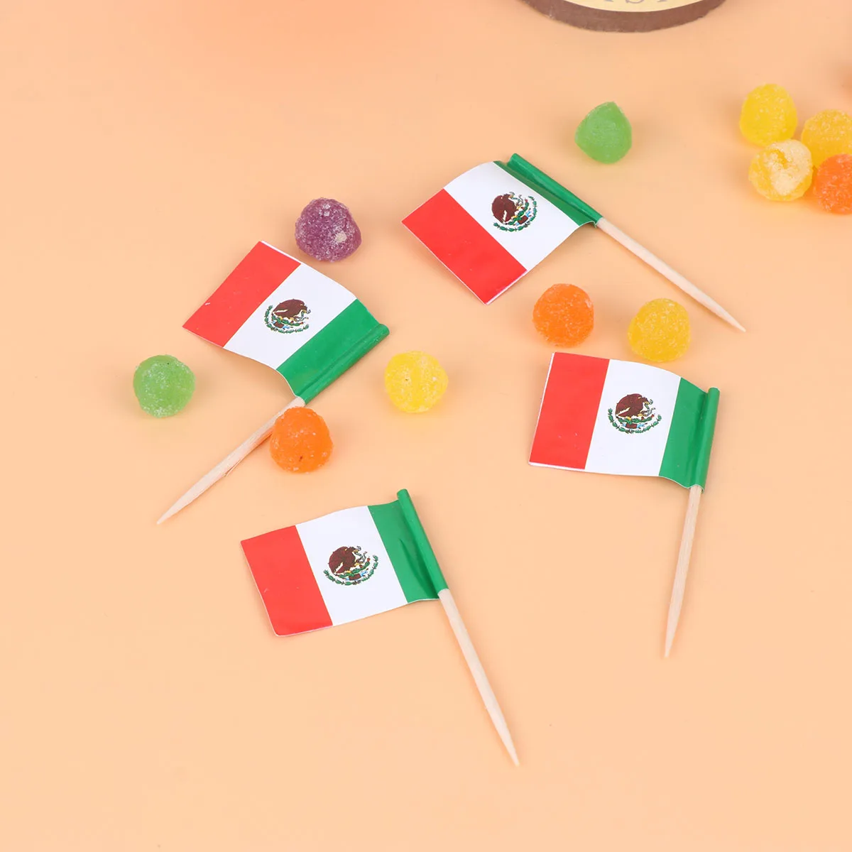 

100Pcs Mexico Flag Cake Toppers Creative Design National Flag Cake Picks Cupcake Decorations Party Supplies Cupcake Picks
