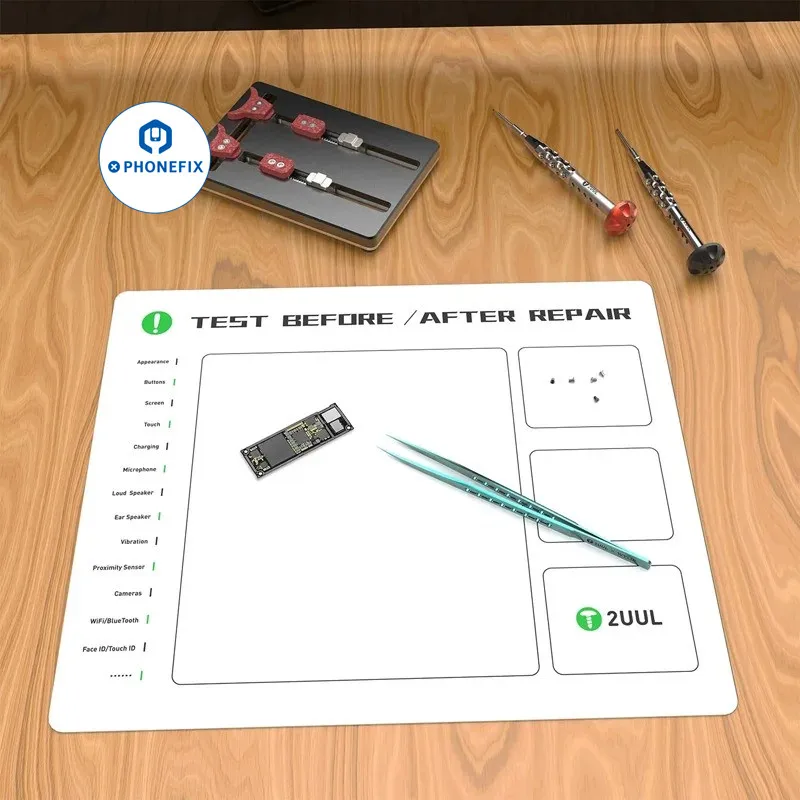 

2UUL ST92 Magnetic Project Mat Screw Tweezer Adsorption Phone Repair Pad Electronics Parts Organizer Storage Mat Maintenance