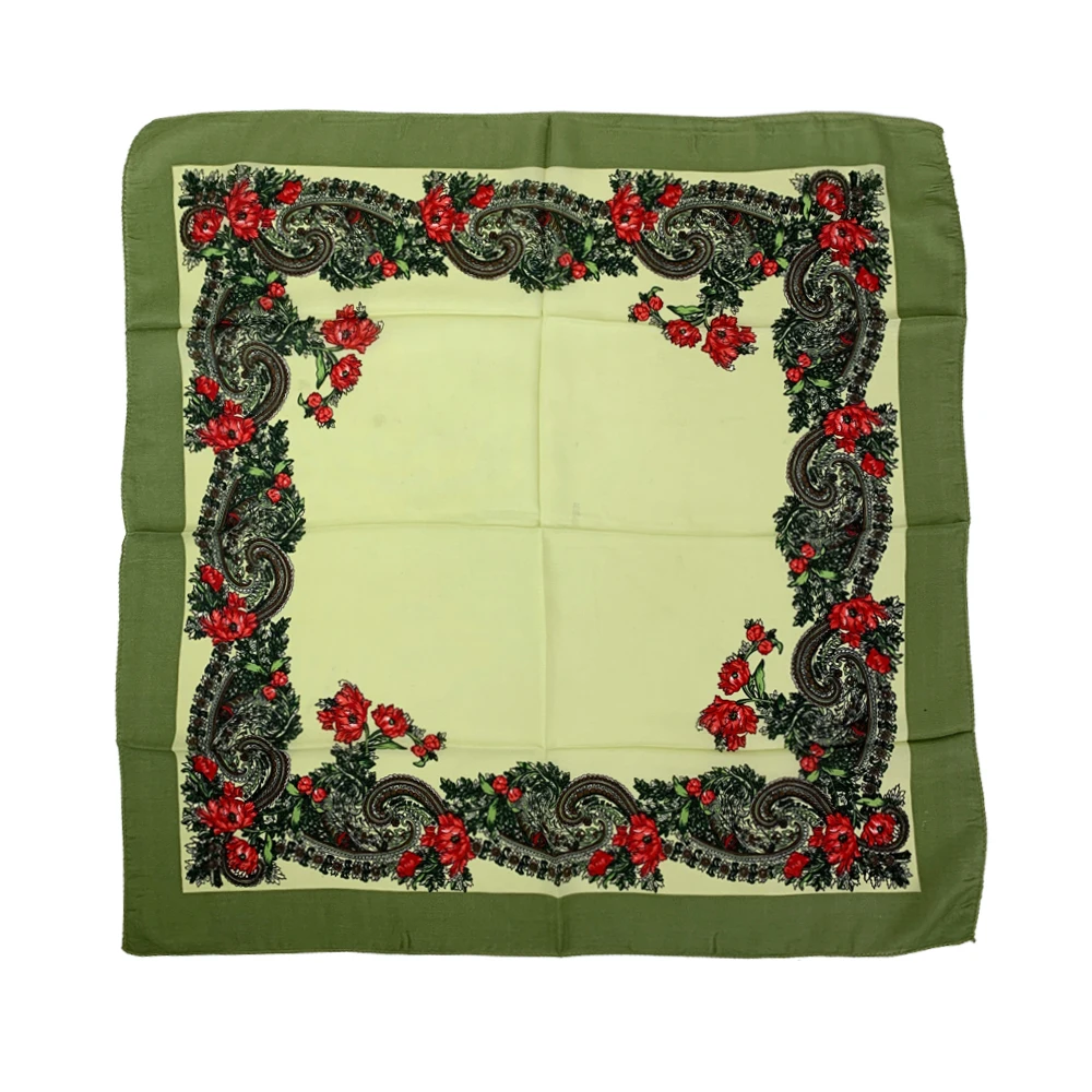 70*70cm sciarpa quadrata floreale russa donna fiore di lusso stampato Bandana Babushka fazzoletto testa avvolge sciarpe fascia donna