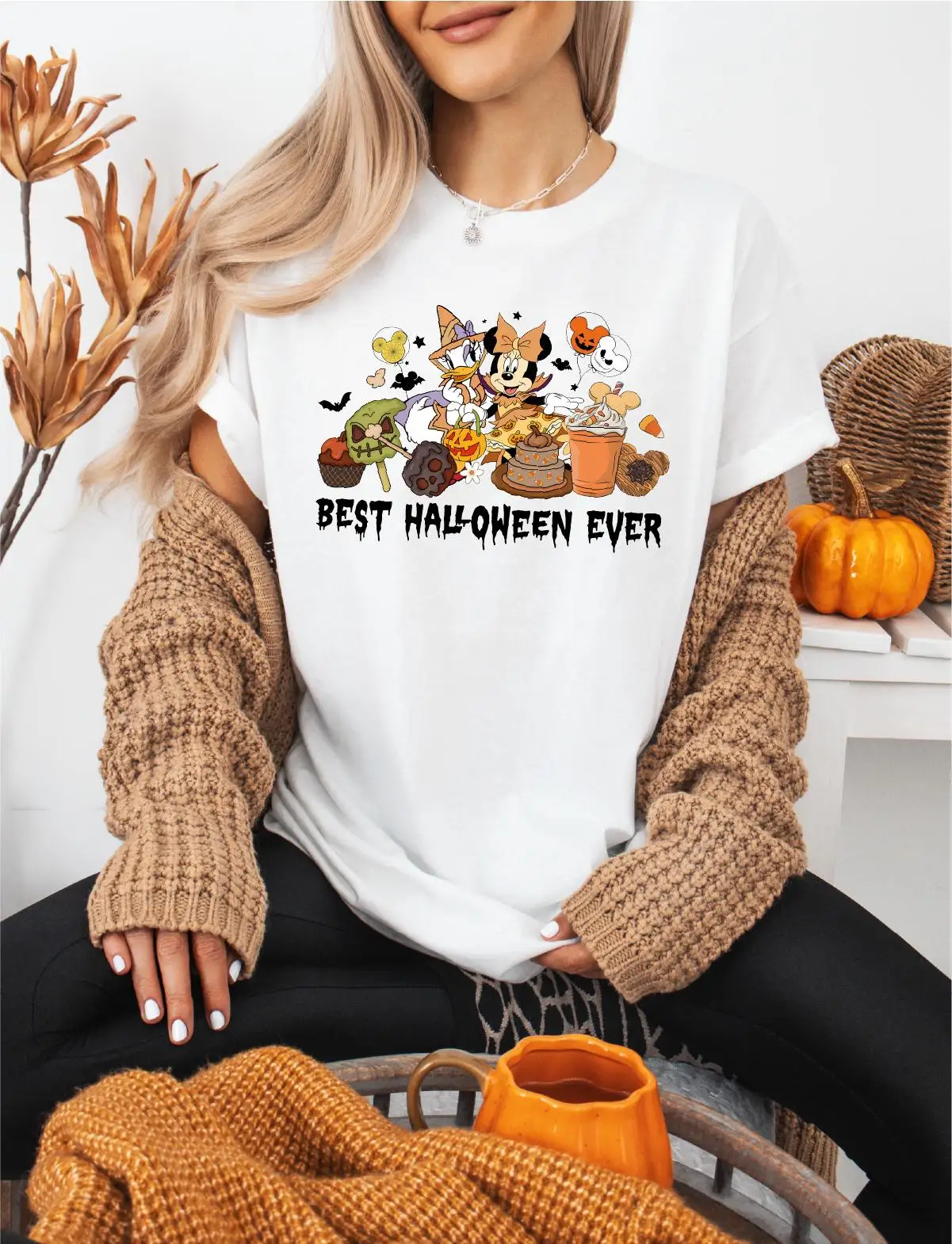 

Рубашка Disney Best Halloween Ever, футболка с Минни Дейзи, футболка для поездки на Хэллоуин, рубашка для отдыха для девочек Disney