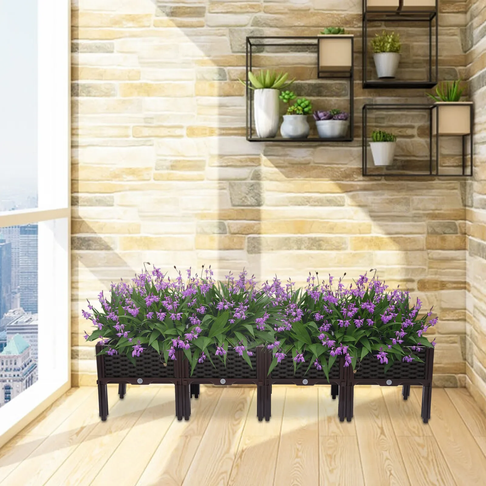 صندوق زراعة سرير الحديقة المرتفع في الهواء الطلق مع أرجل للخضراوات/الزهرة