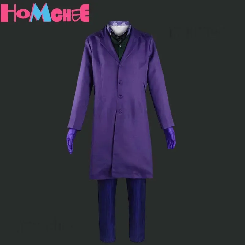 

The Dark Knight The Joker Cosplay Costume Clown full set Coat Shirt Vest Tie Suit Outfits Joker Full Set for Halloween Costumes