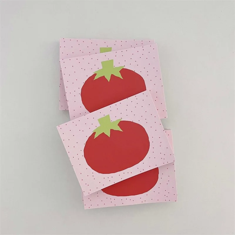 50sheets Korean INS Retro Cartoon Tomato Memo Pad Journal Stationery Wall Deco Message Paper To-do List Easy Tear Pocket Notepad