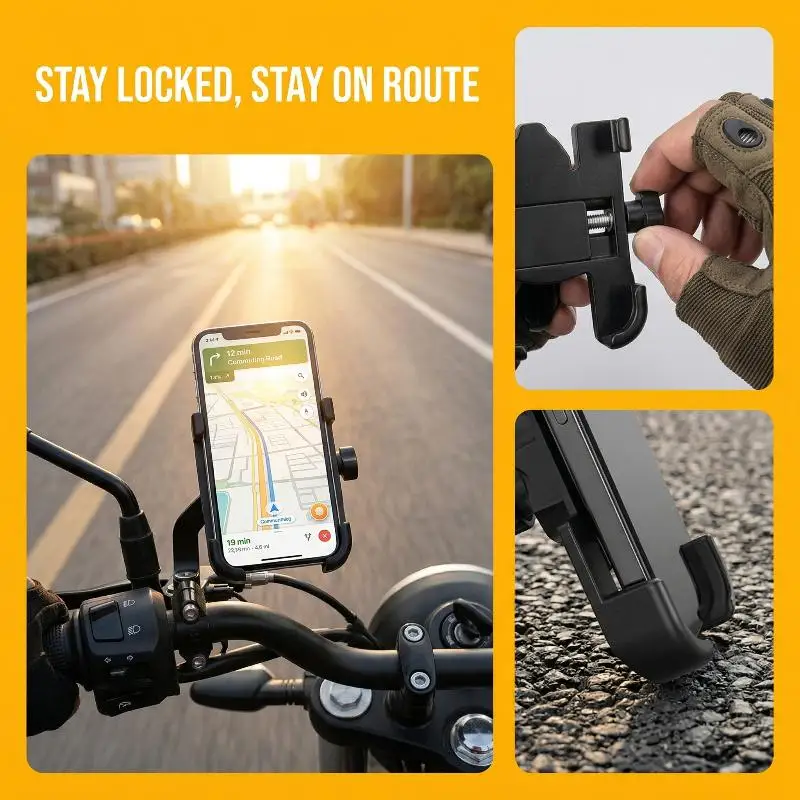 Motorcycle Bicycle Highway Takeaway Cellphone Stand Moto Rearview Mirror Handlebar Mount