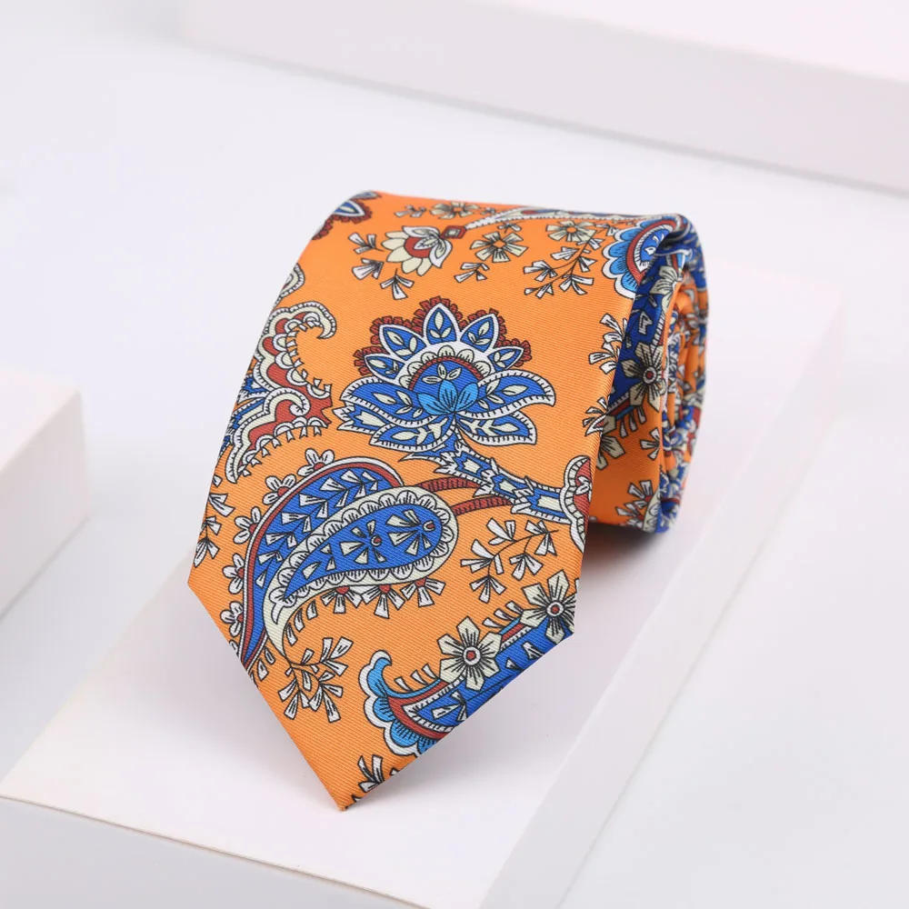 Superweiche Herren-Krawatten mit Seideneffekt, Blumenmuster, Paisley, 8 cm, für Herren, Hochzeit, Business, Gravata, neuartige bedruckte Krawatten – Detail 17