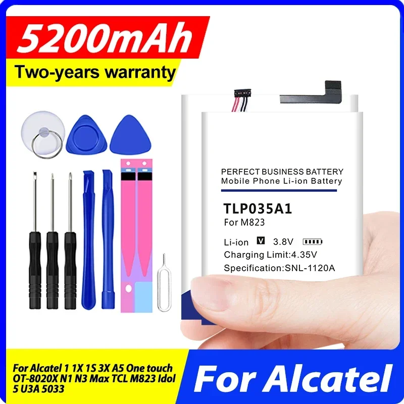 TLP035A1 TLP029B1 TLP027AJ Battery For Alcatel 1 1X 1S 3X A5 One touch OT-8020X N1 N3 Max TCL M823 Idol 5 U3A 5033 + Tool Kit