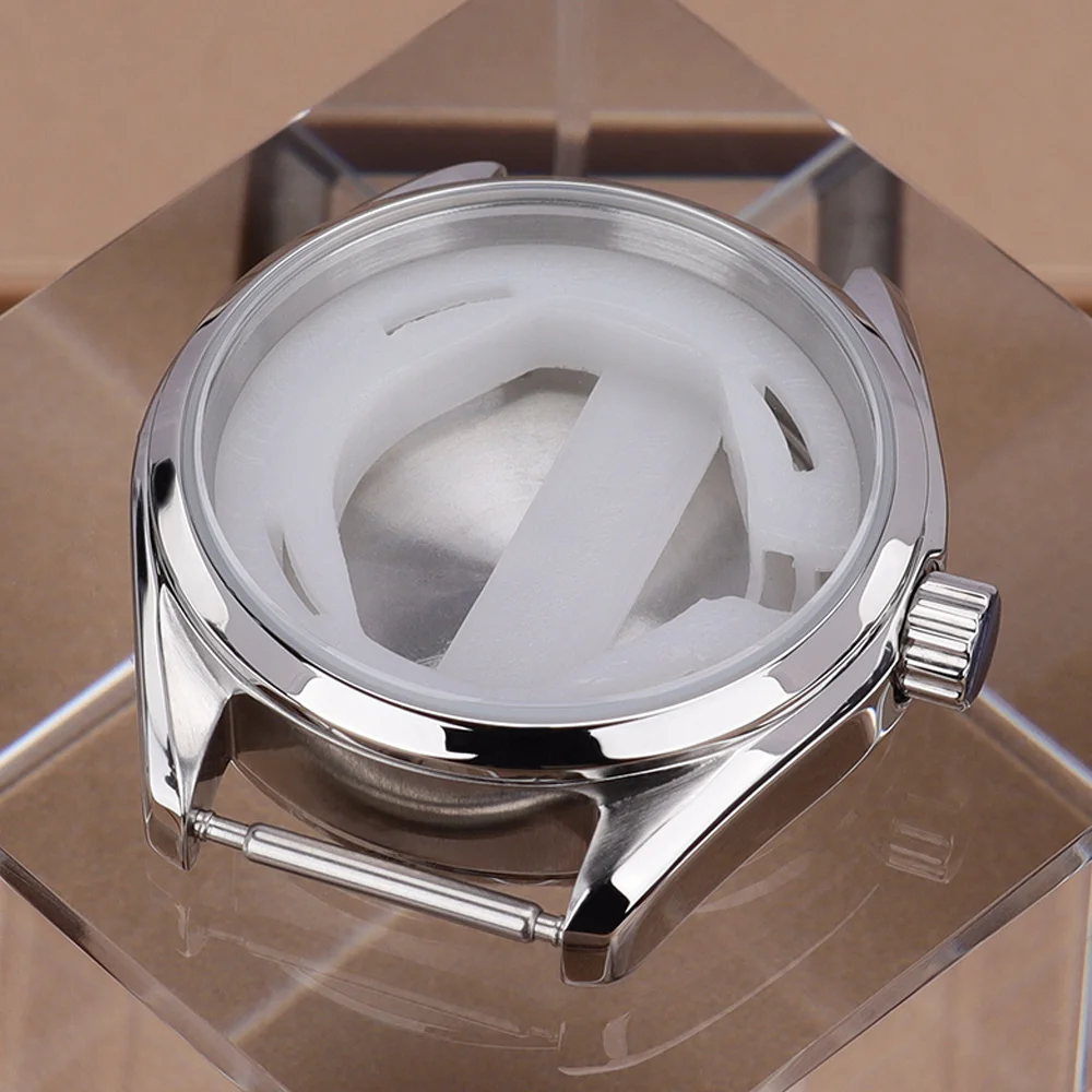 Fashion Waterproof Watch Case 24.5mmDial For Miyota 2035 Quartz Movement Cover 30.3mm Silvery Stainless Steel Ms. Watch Cases