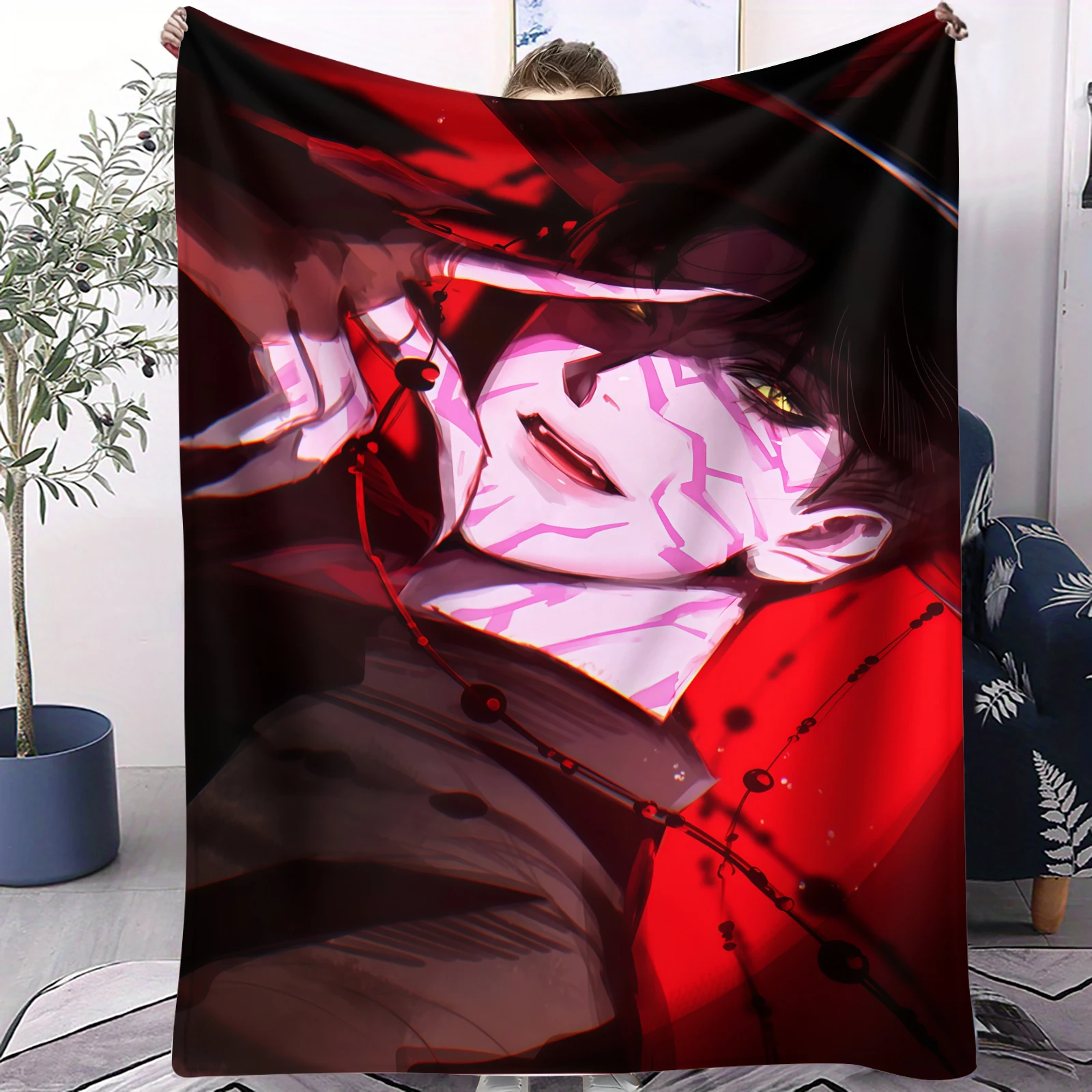 

K-Pop Demon Hunters Saja Boys Printed Blanket Hot Anime Cartoon Flannel Throw Blanket Portable Office Lunch Break Nap Blanket