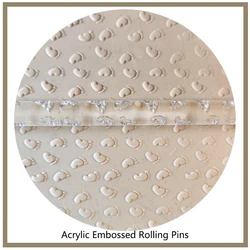 Acrylic Textured Rolling Pin for Bakery, Fondant Sugar Craft, Cake Decorating Tools, Kitchen Accessories, 3 Different Size