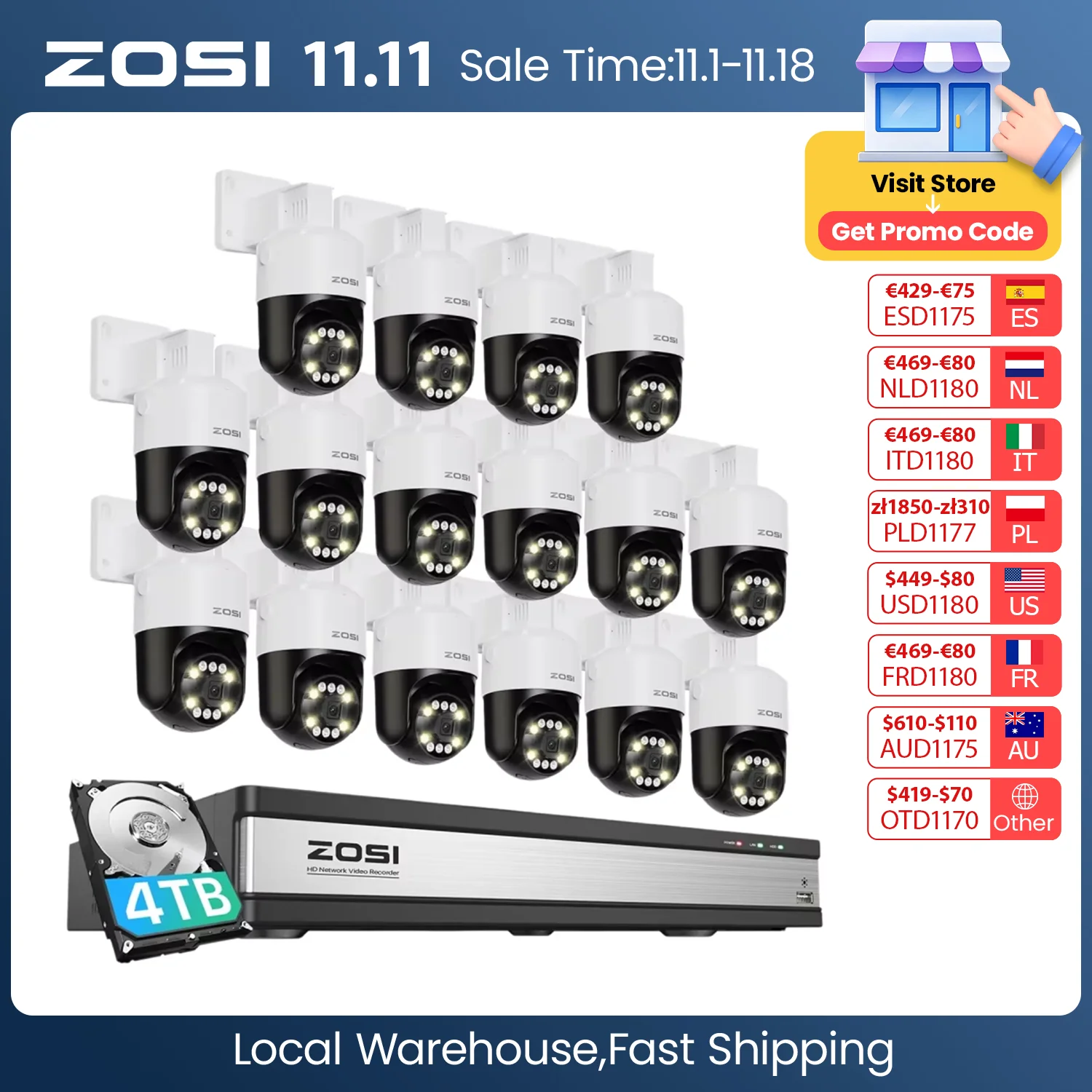Poe Security Camera 8Mp 4K - ZOSI 4K 16CH PoE Security Camera
