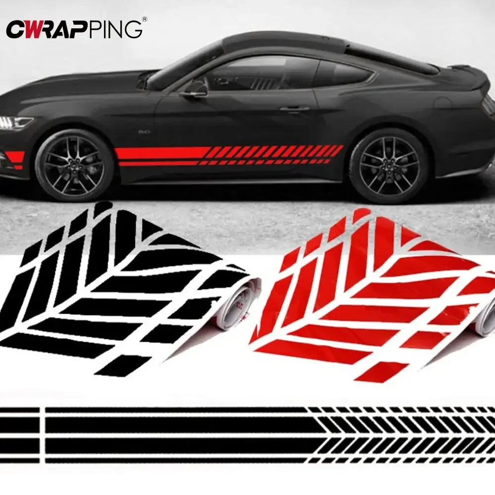 Car Surf Waist Decoration Waterproof Sports Vinyl Double Sided Stickers Side Skirt Acacia Styling Tape Accessories