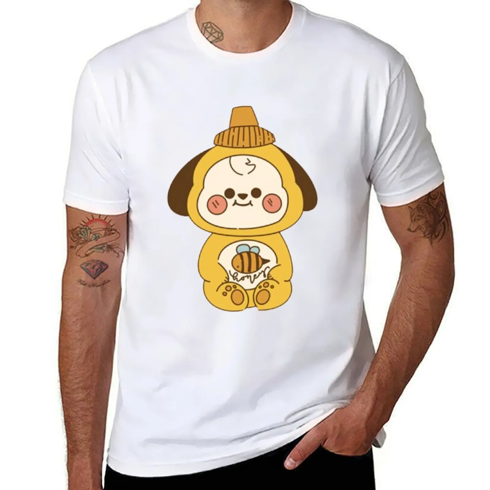 

Baby Chimmy Honey Cute Yellow T-Shirt black cotton t-shirt plain for man package man t shirt cotton high quality T-Shirt