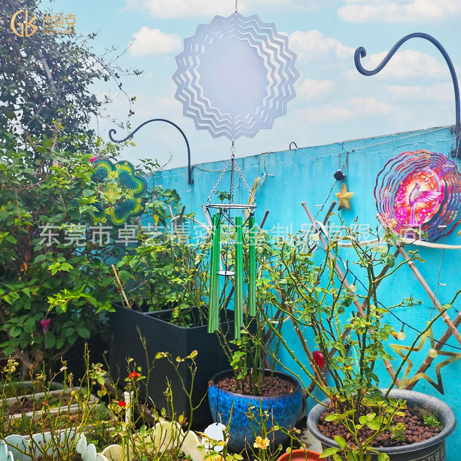 

ZML rotating wind chimes wind turning home garden double-sided aluminum heat transfer decoration creative pendant