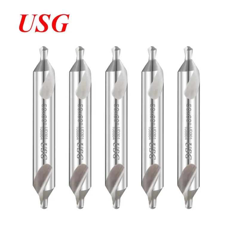 USG High-quality HSS Co M35 60 Degree Chamfer A Form Center Drills Guide Self Centering For Drilling Hole Dril Bits