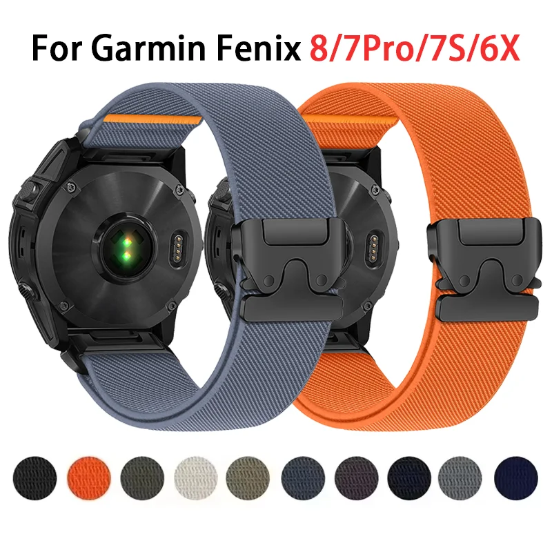 22mm Quick Fit Strap for Garmin Fenix 8 7 Pro 7S 6X 6 5X 5Plus Venu 3 Tactix 7 Parachute Nylon bracelet correa Fenix 8 band 47mm