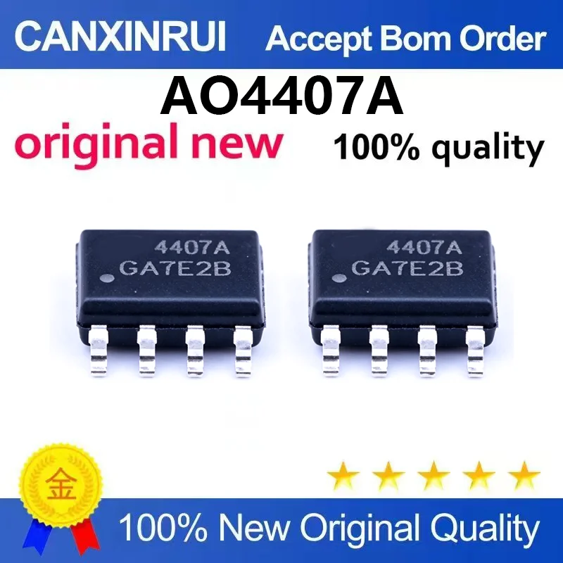 （5pcs-10pcs）Brand new original AO4407A SOIC-8 P channel-30V/-12A surface mount MOSFET field-effect transistor chip