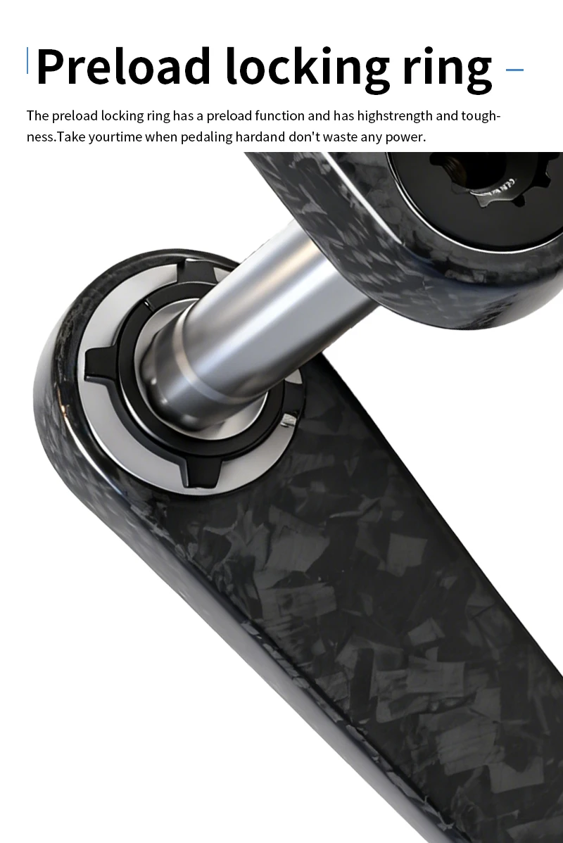 KORE T800 Carbon-Rennrad-Kurbelgarnitur, 345 g, ultraleicht, 24 mm Achsspindel aus Titanlegierung, für Shimano für SRAM Hollowtech – Detail 5