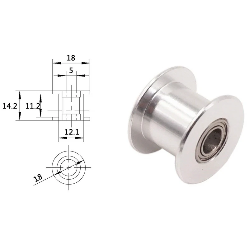 Replacement GT2 20 Tooth Bore 5Mm Width 10Mm Toothed/No Tooth Idler, Pulley, For V-Core-3 GT2 Idler Kit