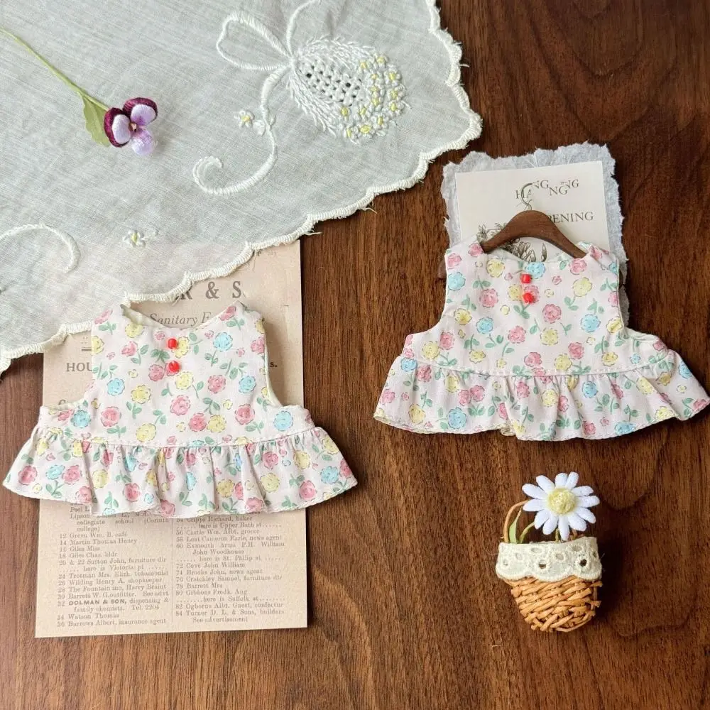Fashion Lovely Princess Dresses Floral Printed Cute Cotton Dresses Skirt 7 Colors Handmade Dolls Clothes for 10~17cm Dolls
