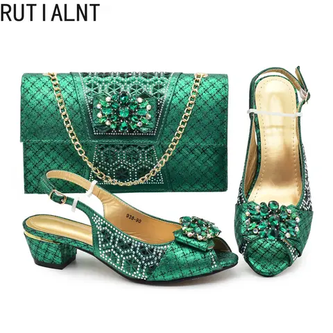 Ensembles de chaussures et de sacs italiens pour femmes, escarpins élégants, biscuits de charbon, luxe, soirée