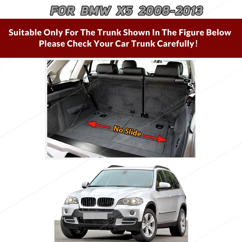 Auto Full Coverage Trunk Mat For BMW X5 E70 5/7-Seat 2008-2013 09 10 11 12 Car Boot Cover Pad Interior Protector Accessories